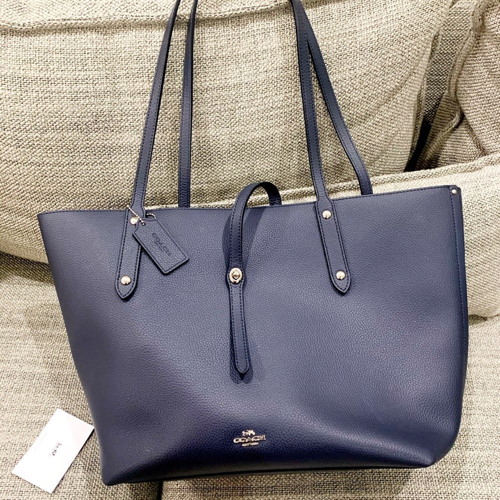Coach Town Tote Bag Navy Blue